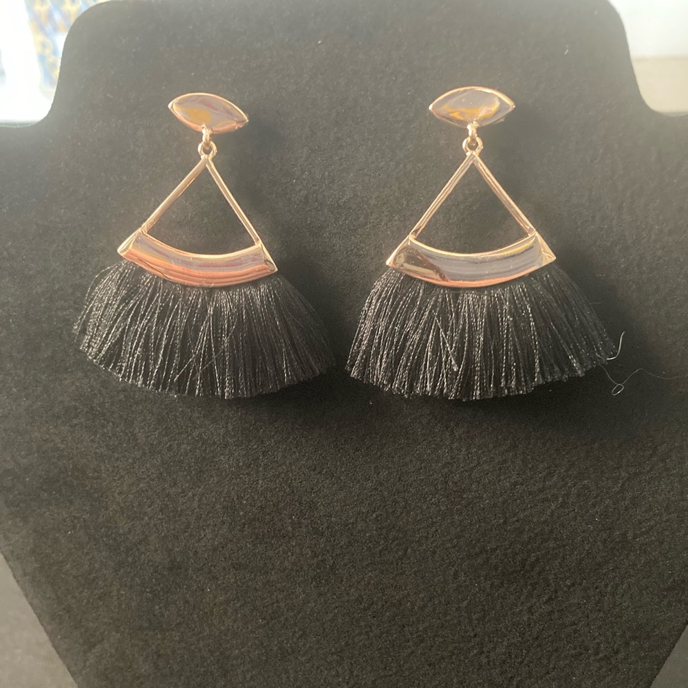 Black Fringe Earrings